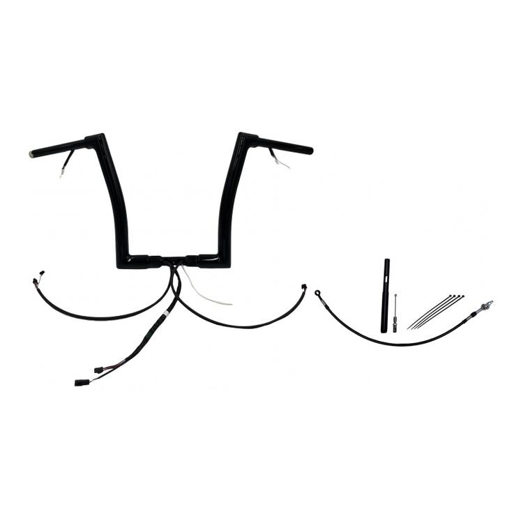 p9b Fat Baggers Inc. 1 1/2″ Wired Flat Top Handlebar Kit For Harley - Image 1